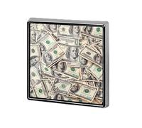 Broches carrées en métal représentant des billets de cent dollars pour la décoration de vêtements