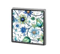 Broches carrées personnalisées avec fleurs mandalas (4) pour femmes et hommes