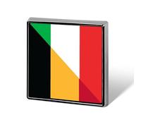 Broches carrées tendance aux couleurs des drapeaux italien et belge, pour hommes et femmes. Badges en métal amusants à accrocher à une veste, un sac ou un chapeau.