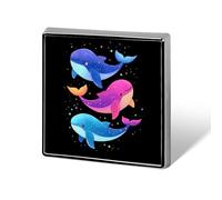 Broches carrées tendance requin-baleine pour hommes et femmes - Badges en métal amusants pour veste, sac ou chapeau