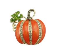 Broches citrouilles en strass en émail Décorations de charmes Émail Cadeaux classiques de broche d’Halloween pour les broches Cadeaux de fête