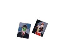 Broches colorées en alliage de dessin animé - Épingles créatives en alliage avec motif de figure célèbre, ensemble de pin's rétro pour femmes et hommes, accessoires artistiques vintage pour vêtements