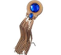 Broches costume homme Broche de chaîne à pampilles en strass, épingles revers métal et cristal, Badge fête mariage, bijoux(Pure Gold Color)