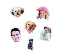 Broches Crocs personnalisées avec visage - Breloques en acrylique pour femme, homme et enfant - Accessoires Crocs originaux pour sandales, Noël, fête, anniversaire, cadeaux