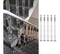 Broches D’escalier, Balustres en Acrylique pour Escalier, Escaliers Transparents, Rampes D’escalier avec Quincaillerie en Acier Inoxydable, Balcon, Porche, Terrass, 5 Pcs, 90cm(35 3/8")
