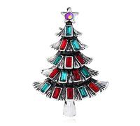Broches d'arbre de Noël en émail vert vert pour femmes joyeux noël ramines de neige étoiles étoiles