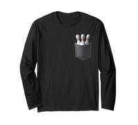 Broches de bowling dans la poche - Amusant amateur de bowling Manche Longue