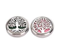 Broches de diffuseur d'huile Essentielle en Acier Inoxydable, 2 pièces, légères, ajourées en Forme d'arbre, médaillon Lavable, diffuseur de Parfum