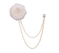 Broches de mariage marié en tissu Art rose fleur épinglette bien conçu badge chaîne poitrine broche mode badge, Flower Diameter 4cm/1.57inch, Alliage + tissu