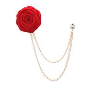 Broches de mariage pour marié, broche en fleur de Rose faite à la main, épingle à revers, chaîne à pompon, accessoires de costume pour hommes, broches de mariage pour hommes, épingle à revers en fleur