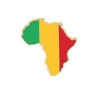 Broches De Nouveauté De Mode Carte Afrique Mali Drapeau Ethnique Hip Hop Badge Goutte D'Huile Boucle Ardillon Broche Carte Du Monde Pour Femmes Et Hommes Bijoux De Charme Accessoires De Sac