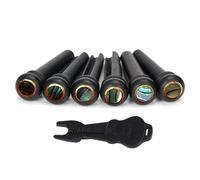 Broches de pont de guitare avec extracteur de broches de pont pour guitare acoustique, cordelette de tirage, accessoires de rechange