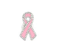 Broches de Sensibilisation au Cancer du Sein avec Strass et Ruban Rose pour Aider à Aimer le Cancer du Sein Micro-badge de Prévention pour Événement Public Social Octobre Rose