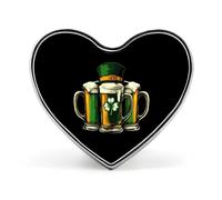 Broches décoratives en métal en forme de cœur irlandais pour la Saint-Patrick, à accrocher à un chapeau, un sac à dos ou un vêtement.