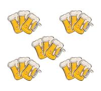 Broches Décoratives Fluo 15pcs de Chope de Bière | Époxy Plastique Orange, 3pcs Battery Inclus, Ambiance Bavaroise, Fête Oktoberfest, Épingle Costume