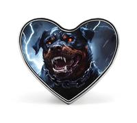 Broches décoratives mignonnes à l'effigie d'un rottweiler avec un cœur orné de tonnerre, en métal, pour sacs à dos et vêtements.