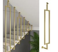 Broches d'escalier rectangulaires en fer noir avec base réglable, balustres faciles à installer pour escaliers en pente, magasin/hôtel/théâtre