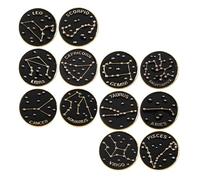 Broches Design Lot de 12 Set de Pièces Épingle pour Vestes | Broches Bijoux Astrologie, Lot de 12, Finition Émail, pour Paquet à Main et Chapeaux