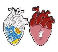 Broches D'organes 2 Pièces Épingles À Revers En Forme De Cœur Viscères Insigne En Métal Épingles À Revers Épingle Esthétique Mignonne Pour Chapeau À Dos Accessoire De Vêtements