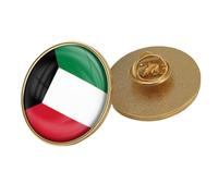 Broches Drapeau Du Koweït - Style Ethnique Hip-Hop, Broche Vintage Pour Femmes Et Hommes, Bijoux À Breloques, Accessoires De Sac, Style Patriotique, Rondes