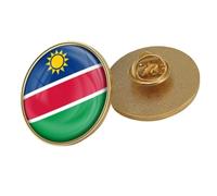 Broches Drapeau Namibien - Broche En Forme De Drapeau Hip-Hop De Style Ethnique, Broche Vintage Pour Femmes Et Hommes, Bijoux À Breloques, Accessoires De Sac, Style Patriote, Ronde