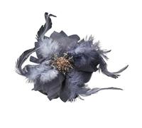 Broches élégantes en cristal et plumes for femmes filles, pinces à cheveux, badges de fête, mariage, accessoires corsage Pour Broche de mariée, Mariage(Blue)