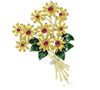 Broches élégantes unisexes pour plantes - Motif marguerites - Avec strass - Accessoires décontractés et cadeaux d'amies - Broche portable, One Size, Comme décrit