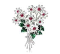 Broches élégantes unisexes pour plantes - Motif marguerites - Avec strass - Accessoires décontractés et cadeaux d'amies - Broche portable, One Size, Comme décrit