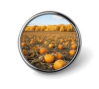 Broches émaillées « Champ de citrouilles d'automne et cabane aurore boréale » - Broches rondes et mignonnes, unisexes, pour vêtements, chapeaux, sacs et sacs à dos