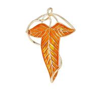 Broches en émail for femmes, unisexes, motif feuilles vertes, reine des elfes, accessoires de fête, de bureau ou d'amis(Orange)