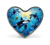 Broches en forme de cœur avec des orques - Pins personnalisés pour chemises et chapeaux - Accessoires cadeaux
