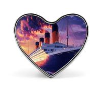 Broches en forme de cœur inspirées du Titanic, bijoux mignons