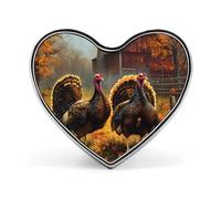 Broches en forme de dinde pour Thanksgiving, pour femmes et hommes. Joli badge en forme de cœur à porter à la boutonnière pour une fête ou un mariage.
