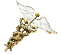 Broches en forme de symbole médical émail Caducée pour Docteur Infirmier Veste-cadeau Accessoires de costume pour les fêtes de fin d’année
