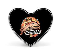 Broches en métal avec inscription King Me Salmon Fishing Love Heart pour décoration de vêtements