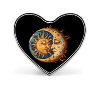 Broches en métal avec motif soleil, lune, amour, cœur, épingles à revers pour décoration de vêtements