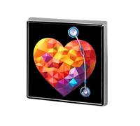 Broches en métal avec stéthoscope, cœur coloré et carré, pour décoration de vêtements