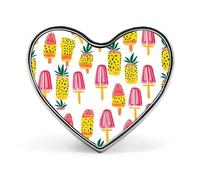 Broches en métal imprimées avec des motifs de glaces, pastèques, pin et cœurs, pour décorer sacs à dos et vêtements.