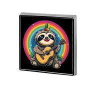 Broches en métal pour décoration de vêtements, motif guitare, paresseux arc-en-ciel, amour de la musique