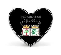 Broches en métal représentant la Reine du Mahjong, cœur d'amour, pour décoration de vêtements