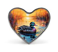 Broches en métal représentant un cœur d'amour pour les canards des bois, épingles à revers pour la décoration des vêtements