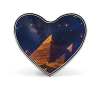 Broches en métal représentant un cœur et des pyramides d'Égypte, idéales pour la décoration de vêtements