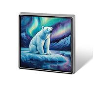 Broches en métal représentant un ours polaire aurores boréales, un adorable pin's à revers, accessoire pour hommes et femmes. Idéales pour décorer cravates, chapeaux et vêtements.