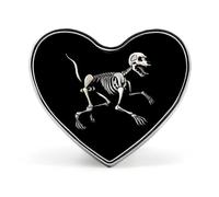 Broches en métal représentant un squelette de chien courant, rayons X, amour, cœur, pour décoration de vêtements