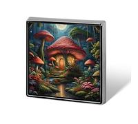 Broches en métal représentant une maison de champignons et la lune, accessoires pour hommes et femmes. Idéales pour décorer cravates, chapeaux et vêtements.