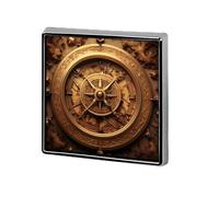 Broches en métal vintage avec boussole nautique et carte du monde carrée pour décoration de vêtements