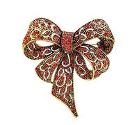 Broches en strass de couleur noire pour femmes, grande broche en forme de nœud papillon, bijoux de mode vintage, accessoires d'hiver