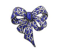 Broches en strass de couleur noire pour femmes, grande broche en forme de nœud papillon, bijoux de mode vintage, accessoires d'hiver