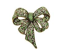 Broches en strass de couleur noire pour femmes, grande broche en forme de nœud papillon, bijoux de mode vintage, accessoires d'hiver