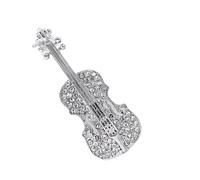 Broches en strass for violon et violoncelle, instruments de musique en cristal, for vêtements et sacs à dos for femmes(Silver color 1PC)